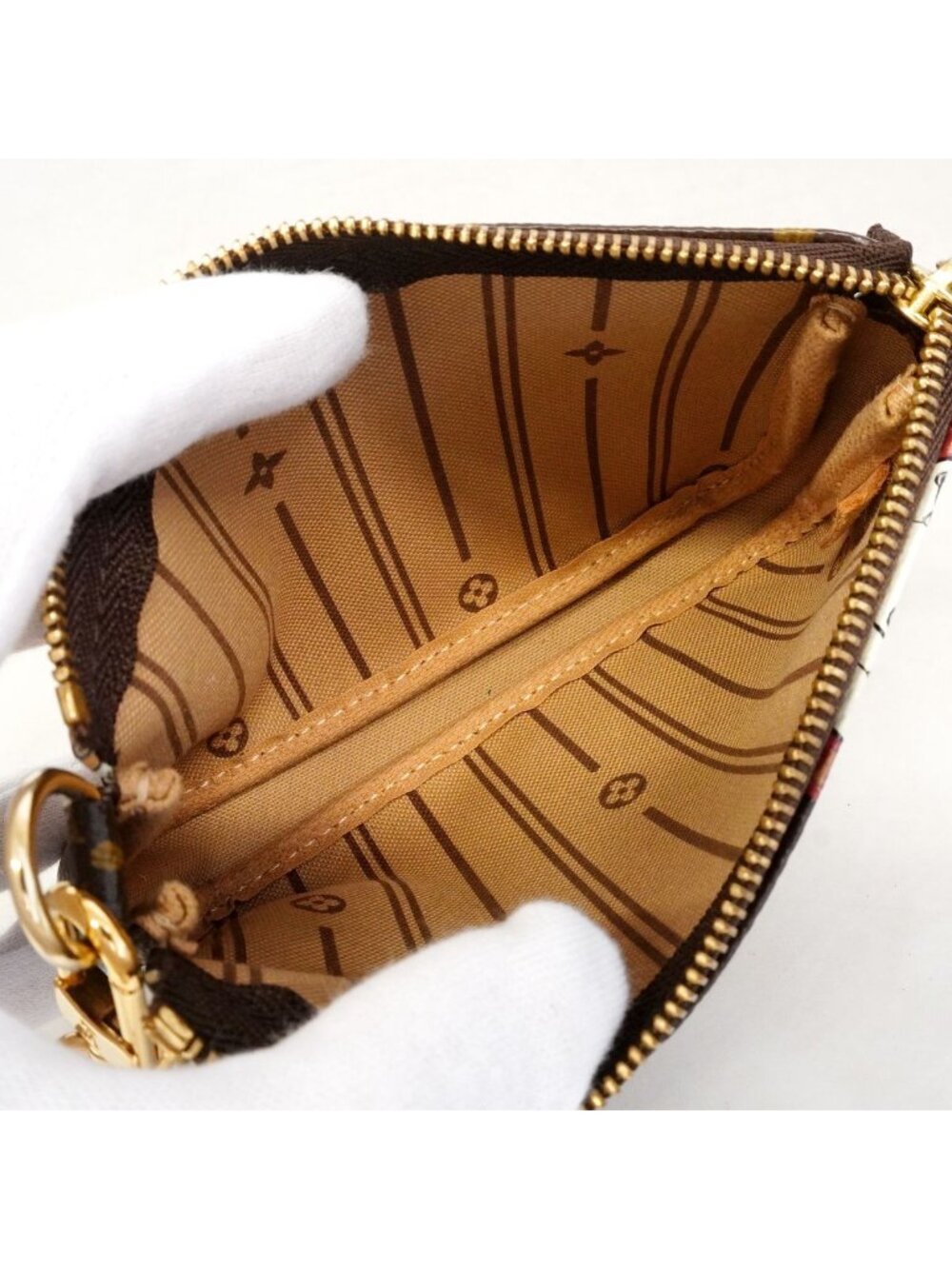 Louis Vuitton Pouch Monogram Patch Mini Pochette Accessoires Brown Multicolor - Picture 4 of 8
